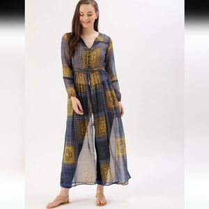 Dressberry Bohemian Maxi Dress in Blue‎ and Gold